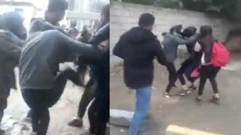 Iğdır’da iki grup liseli kız öğrenci, okul çıkışı saç saça, baş başa kavga etti. Kavga, erkek öğrenc