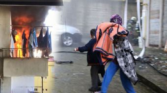 Rize´de elektrik sobasının devrilmesi sonucu evde yangın çıktı. Yagında, evde bulunan Sema Delibalta
