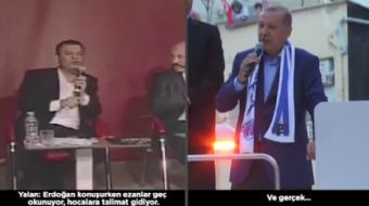 CHP´li Özgür Özel´in 'Erdoğan konuşurken ezanlar geç okunuyor, hocalara talimat gidiyor' yalanı böyl