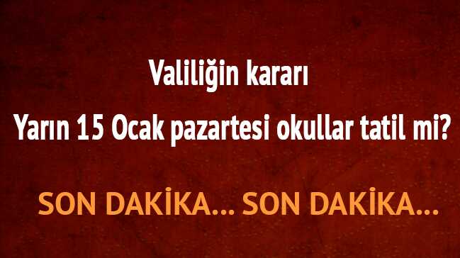 Valili%C4%9Fin+karar%C4%B1+-+Yar%C4%B1n+17+Ocak+%C3%87ar%C5%9Famba+okullar+tatil+mi?
