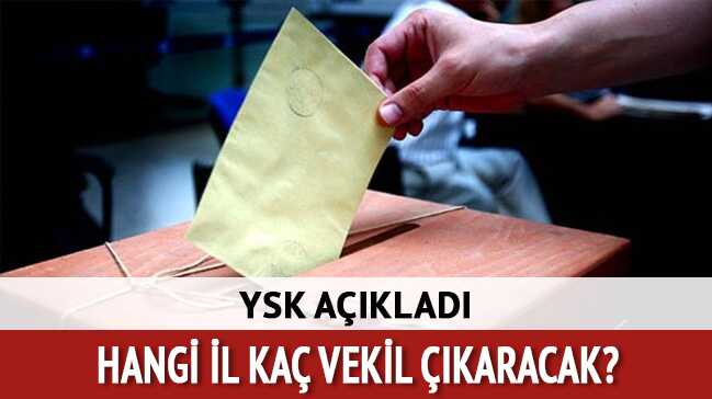 YSK açıkladı! Hangi il kaç vekil çıkaracak?