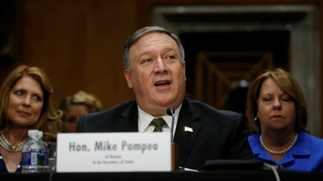 CIA Başkanı Mike Pompeo'nun dışişleri bakanlığını 9'a karşı 11 oyla