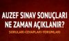 Auzef sınav sonuçları